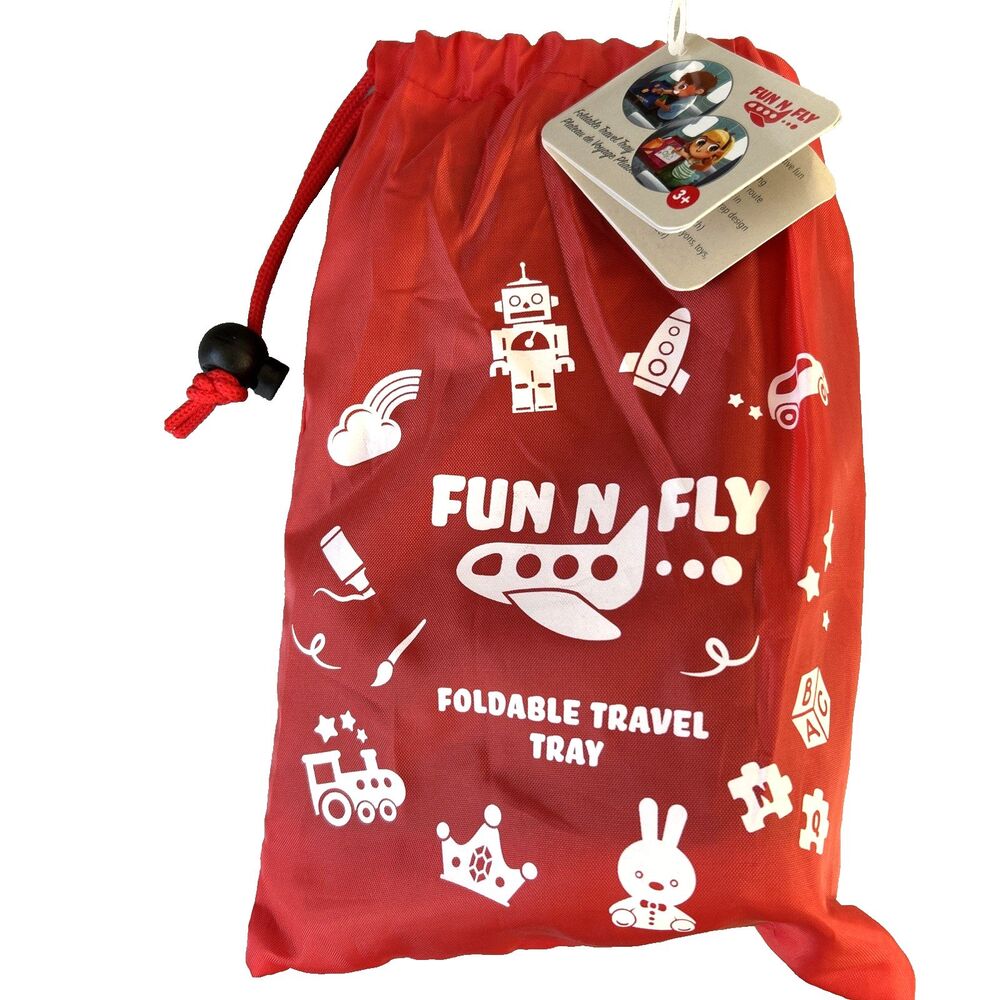 Fun N Fly Foldable Travel Tray Blue/Red Portable Durable Kids, Toddler, Baby NEW